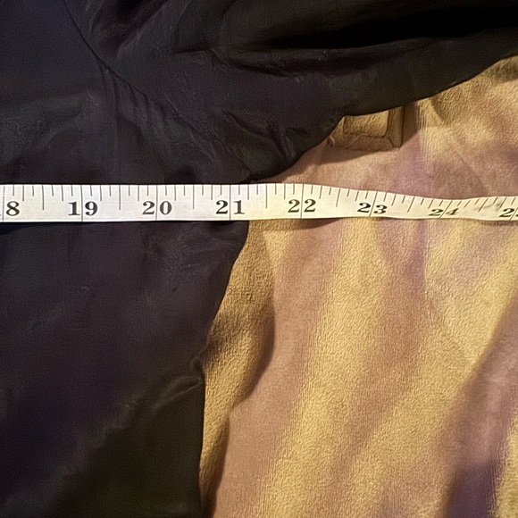 White House Black Market Black Button Down  sheer Shirt with ruffle detail - Picture 4 of 6